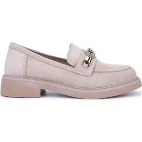 Resim Tamer Tanca Kadın Suni Deri Bej Loafer Ayakkabı 817 9503 Bn Ayk Y23 A.bej Suet Bej 