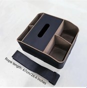 Resim Honeybeeshop Siyah Multi Fonksiyonlu Araç Konsol Organizatörü Merkez Konsol Saklama Kutusu Bardak Tutucu Mendillik 