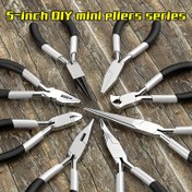Resim 5-inch Mini Needle-nosed Pliers Tool With Comfortable Grip, Precision Pliers, Round-nosed Pliers, Electrician's Wire Stripping Pliers With Super-long Tapered And Serrated Jaws, DIY, Used For Jewelry Making, Bending Wire And Small Object Clamping 