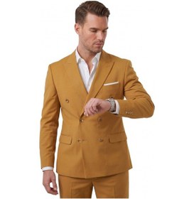 Resim Deep Sea Deepsea Erkek Taba Premium Collection İtalyan Kesim Likralı Kruvaze Takım Elbise 2600643 