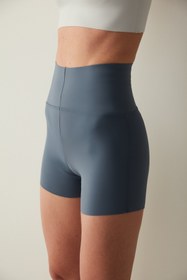 Resim Penti Antrasit Yüksek Bel Toparlayıcı Şort Biker Form Tayt 