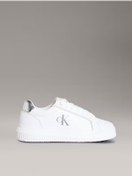 Resim Calvin Klein Jeans Kadın Gümüş Rengi Deri Kalın Tabanlı Beyaz Sneaker YW0YW01876-02R 