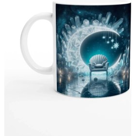 Resim Yengeç Burcu Baskılı Kahve Kupası - Büyülü Kristal Mağarası Temalı Vs3 