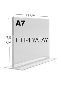 Resim Heroglas A7 T Tipi Yatay Masa Üstü Şeffaf Pleksi / Föylük-fiyatlık-menü-broşürlük 