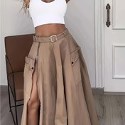 Resim Yönlendirici Kadın Moda Tasarımı Yırtmaçlı Etek 