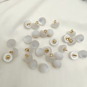 Resim 20 İnci Mat Düğmeler Siyah ve Beyaz Yuvarlak Yüksek Ayak Düğmeler Şifon Gömlek Küçük Kokulu Stil Hırka Cheongsam Hanfu Düğmeleri 10Mm11Mm 
