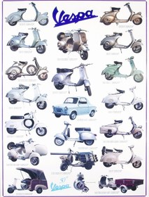 Resim Vespa Motifli Poster Model I 99cm/70cm / Mec Eur 