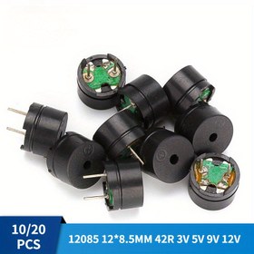 Resim 10 adet/20 adet 12085 Pasif Buzzer 12MM 42R Direnç ile - Arduino DIY Elektronik Projeleri için Mini Piezo Buzzer'lar (3V ~ 12V) 