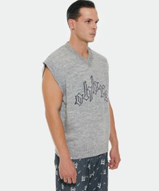 Resim Triko Gri Oversize Süveter - S-M 