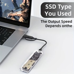 Resim M.2 NVME Tek Protokol SSD Kutusu Şeffaf USB Type C 10Gbps PCI-E M2 SSD Şeffaf Harici Kasa Sabit Disk Kutusu 