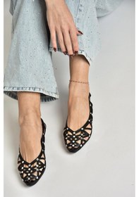 Resim Fox Shoes U250030114 Siyah Sim Kadın Babet Siyah-sim Siyah 