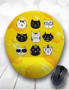 Resim Atölye Çizgi Cat Mood Bilek Destekli Mouse Pad 