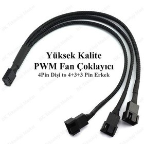 Resim Yüksek Kalite 3 Lü Fan Çoklayıcı Pwm Y Splitter Kablo 
