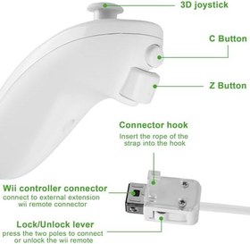 Resim GAOUTO 2'li paket Nunchuk Controller Wii için: Wii U Video Gamepad, Uzaktan Nunchuk Jostick Game Controller uyumlu, yedek Nunchuck Controller Wii ve Wii U konsolu ile mükemmel uyumludur 
