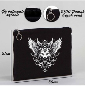 Resim Tattoo Tablet/portföy Çanta - Astarlı 30x21 Cm Siyah Siyah 
