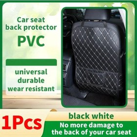Resim Xuweiwei Car Seat Back Protector With Storage Pockets Anti-kick Mat Universal For Mg Gs 2015-2019 1pcs Black White 