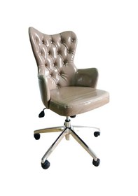 Resim Çalışma Sandalyesi Kapitone Desenli Krom Ayaklı Suni Deri 