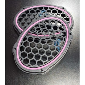 Resim Pembe Neon Işıklı 6x9 Oval Hoparlör ve Midrange Kapağı 1takım (2ADET) 