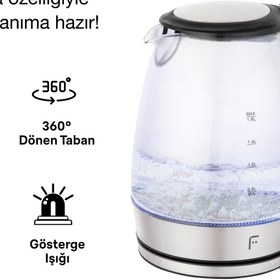 Resim Fakir Ojo Cam Kettle & Su Isıtıcı 