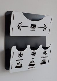 Resim AHWALL Apartman Ortak Fatura & Posta Kutusu Ahşap - Beyaz 