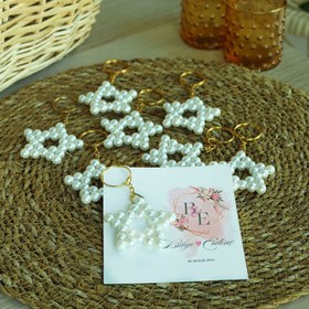 Resim 10'lu İnci Yıldız Anahtarlık Söz, Nişan, Kına, Nikah Hediyesi 