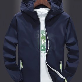 Resim Erkekler için Fermuarlı Kapüşonlu Ceket - Spor Salonu, Bisiklet ve Plaj Kullanımı İçin Nefes Alabilen Reflektif Dış Giyim - Hafif İlkbahar/Yaz/Sonbahar Outdoor Kıyafeti, Su Sporları ve Sörf İçin İdeal Unisex Hoodie. Rüzgar Geçirmez ve Nefes Alabilir Özellikler ile Erkeklere Özel Hediye Seçimi 