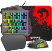 Resim ATTACK SHARK PS4 klavye ve fare, entegre adaptör/invertör, PS3 / PS4 / Xbox One, Xbox 360 / anahtarı, tak ve çalıştır, oyun faresi 3200 DPI, RGB oyun klavyesi, siyah 