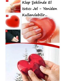 Resim ebuuconcept Kalp Şeklinde Yeniden Kullanılabilir El Isıtıcı Jel - Anında Isı Veren Cep Isıtıcı 