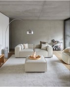 Resim S Home Design Concept Frida 3 Modül Köşe (2 MODÜL VE PUF TAKIM), Keten, Kırık Beyaz 