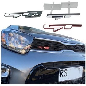 Resim Gt Lıne Izgara 3-3d Metal Araç Amblemi Çıkartmaları Ön Izgara Rozeti Kia Gt Gt Hattı Ceed Forte Rıo Stınger Seltos K3 K 