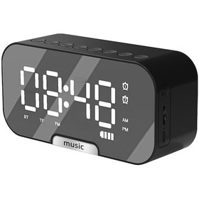 Resim Suofeng Siyah Dijital Led Alarm Saat - Bt 5.0 Hoparlör, Fm Radyo, Telefon Tutucu, 2400mah Pil İle Ev/ofis/outdoor Kullanıma Uygun 