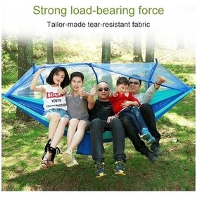 Resim Dancemonkey 1-2 Kişi İçin Açık Cibinlik Paraşüt Hamak Kamp Asılı Yatak Salıncak Taşınabilir Çift Sandalye, 260x140 Cm Mavi Mavi 