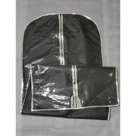 Resim Şeffaf Uzun Elbise Kılıfı, Gümüş Kenar, 160X64 Cm, Taşıma Hurcu 