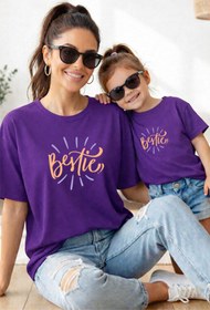 Resim genosha Anne Kız 100% Pamuk T-shirt Mama Mini Mother Daughter TEKLİ FİYAT 