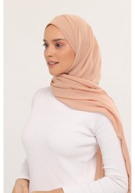Resim Altobeh Hazır Lüks Pratik Hijablı Şifon Şal Koyu Bej 