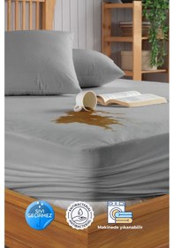 Resim Formeya Pamukkale Gri Mikro Fitted Sıvı Geçirmez Yatak Koruyucu TekKişilik Alez 