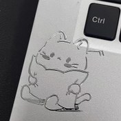 Resim Metalik dokulu, yaratıcı su geçirmez dekoratif damgalarla, telefonlar ve bilgisayarlar için uygun olan, çizgi film 3D kedi yastık damgaları. 