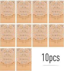 Resim Padalink 10 Adet Arı Desenli Delikli Davetiye Kapağı İç Kart Yok - Düğün, Doğum Günü, Toplantı - Mavi, Altın, Beyaz Seçenekli - D0120 