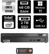Resim LENOVO Thinkcentre 50Q Gen 4 i5-13420H 48GB RAM 2TB SSD W11HOME 12LN0048TR MİNİ PC & PER4 BELLEK 