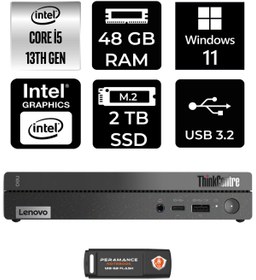 Resim LENOVO Thinkcentre 50Q Gen 4 i5-13420H 48GB RAM 2TB SSD W11HOME 12LN0048TR MİNİ PC & PER4 BELLEK 