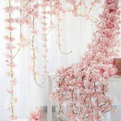 Resim 180cm/5.9ft Yapay Sakura, Düğün Bahçesi için Sahte Çiçek Asma, Ev Partisi Dekorasyonu için Sahte Gül, Noel Gelin Sahte İpek Scrapbook Bitkileri, Düğün Dekoru,Gelin Dekoru,Yapay Asmalar,Sakura Çiçekleri,Gerçekçi Çiçek Tasarımı,Gerçekçi Yapraklar,Sahte Kiraz Çiçekleri,Dekoratif Asmalar,Kendin Yap El 