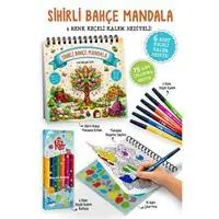 Resim Sihirli Bahçe Mandala - 6 Renk Keçeli Kalem ve 75 Adet Çıkartma Hediyeli 3+ 