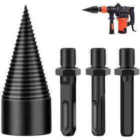 Resim Ahşap Ayırıcı Matkap Ucu Elektrikli Matkap Ahşap Splitt Çıkarılabilir Yakacak Odun Kütüğü Ayırıcı 