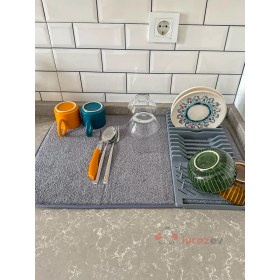 Resim Feyza Design Katlanabilir Mikrofiber Bulaşıklık, Standlı Bulaşık Kurutma Matı 