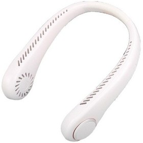 Resim Taşınabilir Mini Boyun Fanı 1200mah Usb Şarj Edilebilir 3 Hızlı Spor Fanı-a 3484 Beyaz 