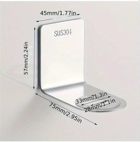 Resim Dashanshop 1 Adet Silvery Çelik Banyo Duvar Askılığı Havlu Askısı Saklama Rafı Gümüşi 