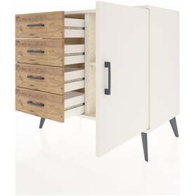 Resim Hyperion Şifonyer Tek Raflı 4 Çekmeceli Tek Kapaklı 88x44x80 Aytaşı-aytaşı/çam Aytaşı/çam 
