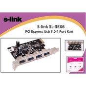Resim S-Link Sl-3ex6 Pci Express Usb 3.0 4 Port Kart 