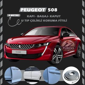Resim Peugeot 508 Oto Araç Kapı Koruma Fitili 5metre Parlak Gri Renk 