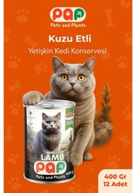 Resim Pets And Plants Kuzu Etli Yetişkin Kedi Konservesi 12 x 400 G 